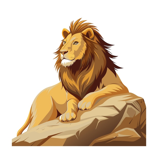 Concept d'illustration vectorielle réaliste du lion