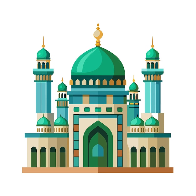 Concept d'illustration vectorielle réaliste et magnifiquement conçue de la mosquée