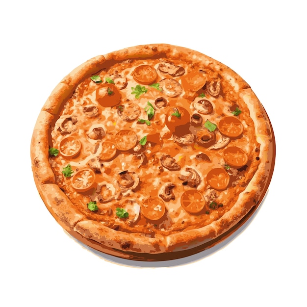 Concept d'illustration vectorielle réaliste de la pizza