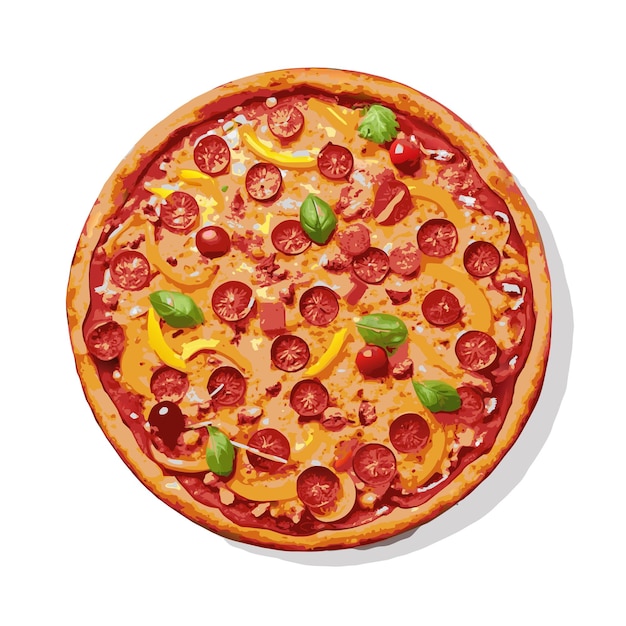 Concept d'illustration vectorielle réaliste de la pizza