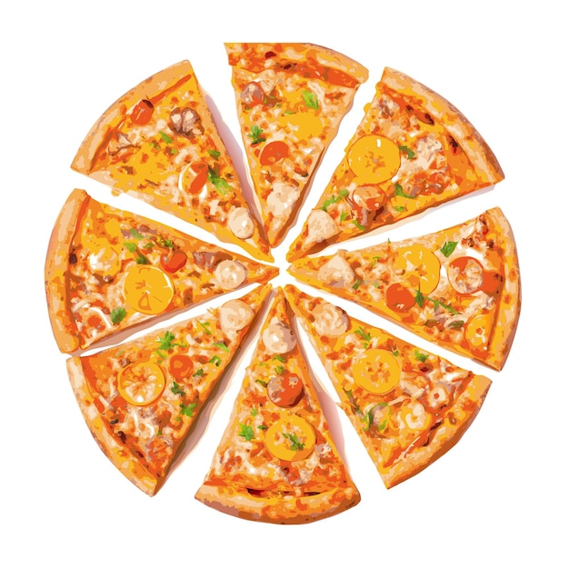 Concept d'illustration vectorielle réaliste de la pizza