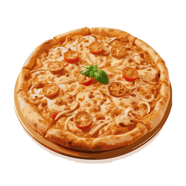 Concept d'illustration vectorielle réaliste de la pizza