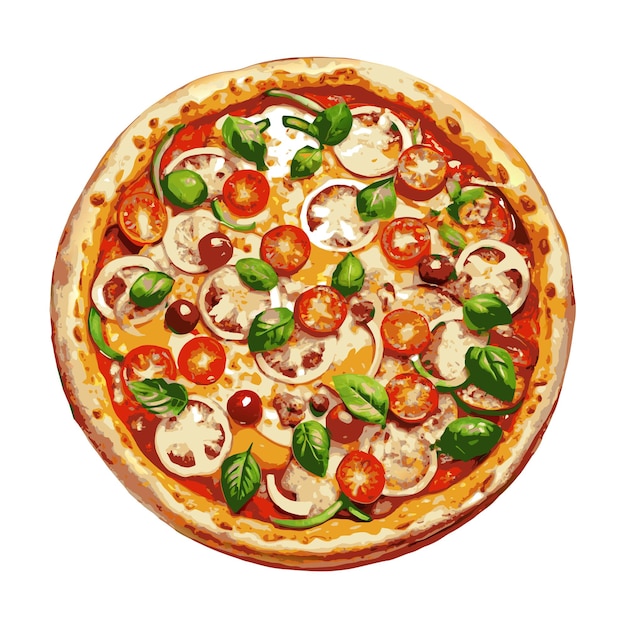 Concept d'illustration vectorielle réaliste de la pizza