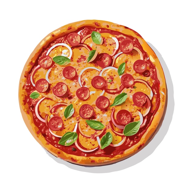 Concept d'illustration vectorielle réaliste de la pizza