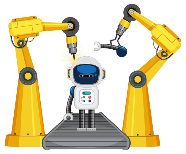 Vecteur concept de l'industrie de l'automatisation robotique