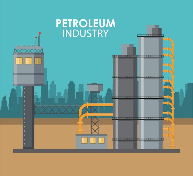 Vecteur concept de l'industrie pétrolière