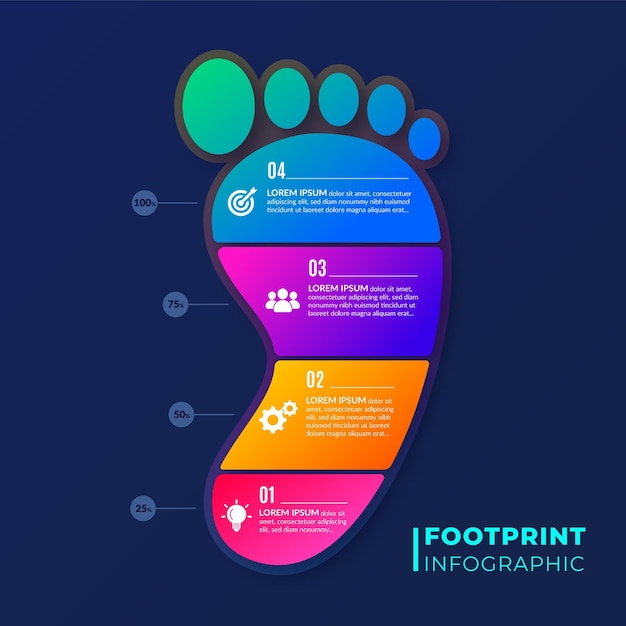 Concept D'infographie à Empreinte Plate