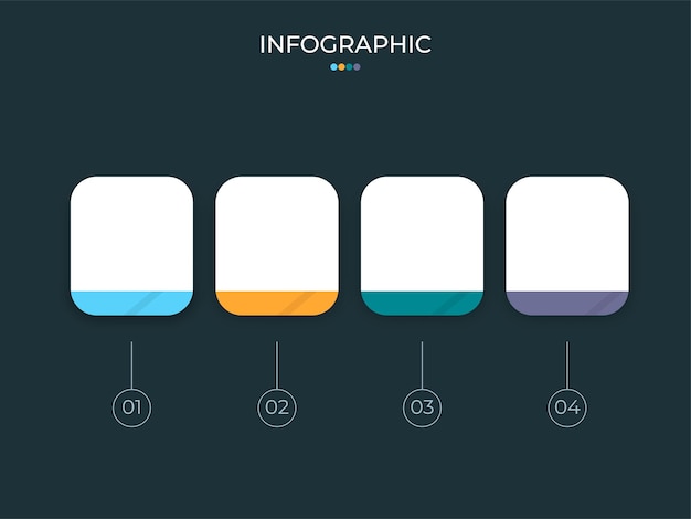 Concept D'infographie D'entreprise Avec Quatre Options Et Espace De Copie Sur Fond Bleu Sarcelle.