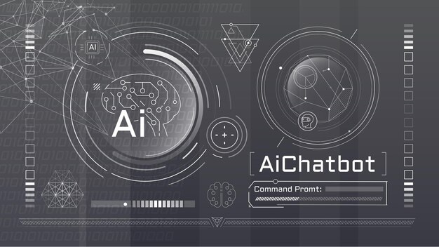 Concept infographique abstrait sur le thème de l'intelligence artificielle