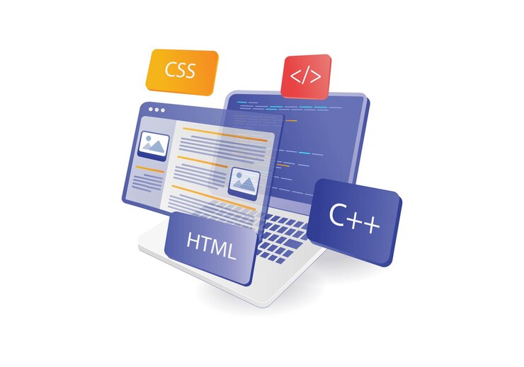 Vecteur concept infographique de nombreux langages de programmation pour la construction d'applications web