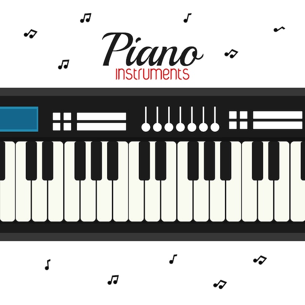 Vecteur concept d'instrument de musique représenté par l'icône de piano