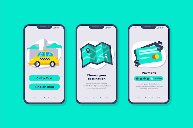 Concept D'interface De L'application De Taxi