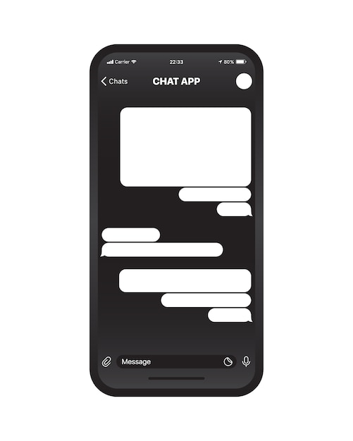 Vecteur concept de l'interface utilisateur de l'application de chat mobile