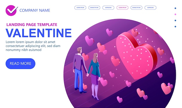 Concept Isométrique 3d Saint Valentin