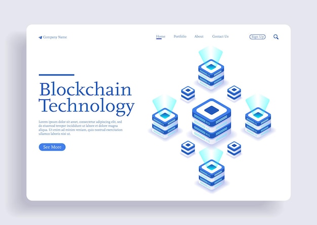 Concept isométrique de crypto-monnaie design plat moderne Blockchain