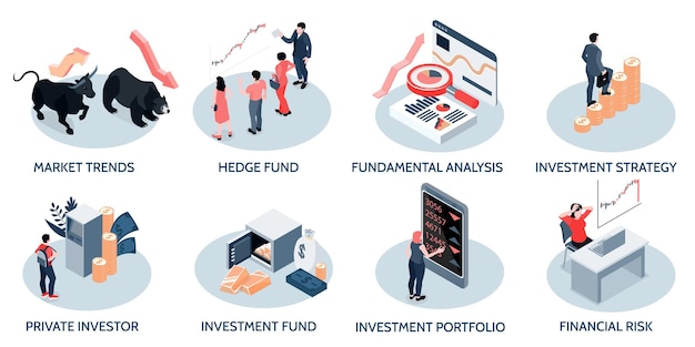 Concept isométrique d'investissement