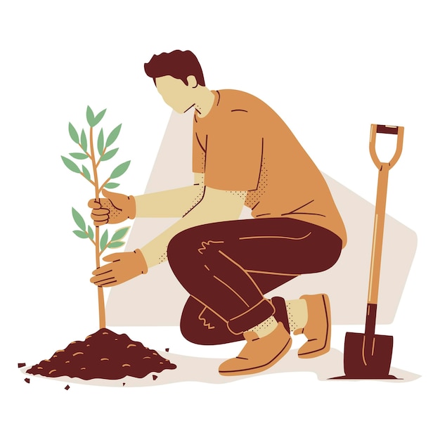 Le concept de jardinage des jeunes arbres pour l'environnement