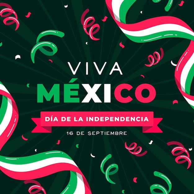 Concept De Jour De L'indépendance Mexicaine Design Plat