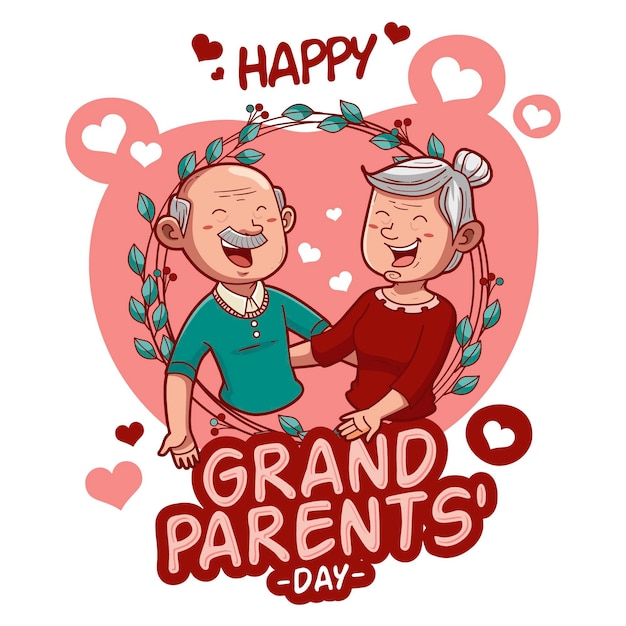 Concept De Jour National Des Grands-parents Dessiné à La Main