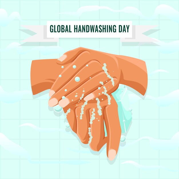 Vecteur concept de journée mondiale du lavage des mains