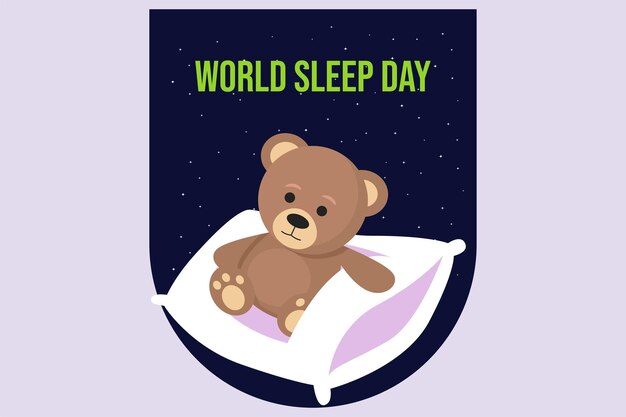 Vecteur concept de la journée mondiale du sommeil illustration vectorielle plate colorée isolée