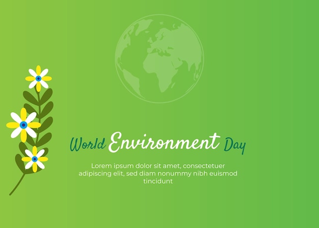 Vecteur concept de la journée mondiale de l'environnement avec des arbres verts et la planète terre conception pour les bannières web