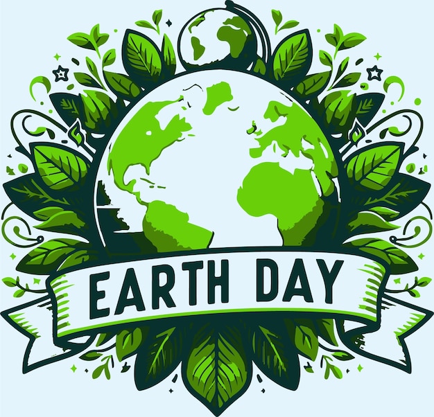 Concept de la Journée mondiale de la Terre avec une illustration vectorielle de la planète verte
