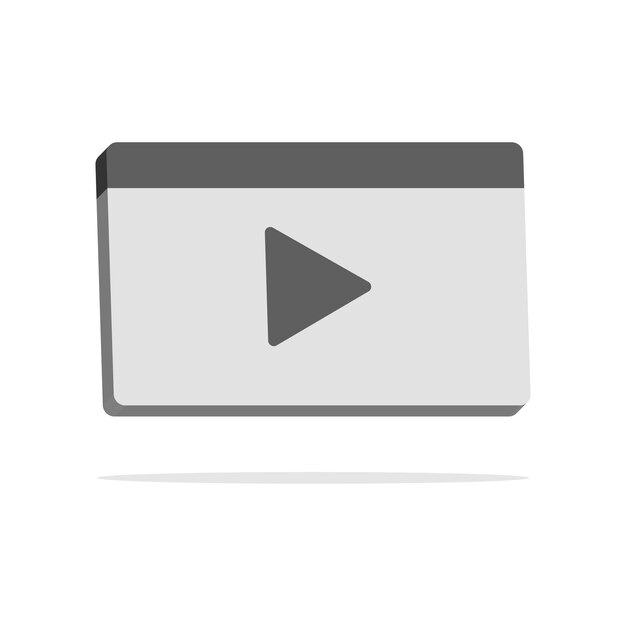 Concept de lecteur vidéo 3d dans un style de dessin animé minimal