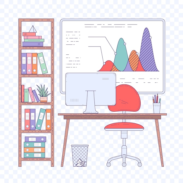 concept de lieu de travail dans l'espace ouvert de bureau moderne créatif.