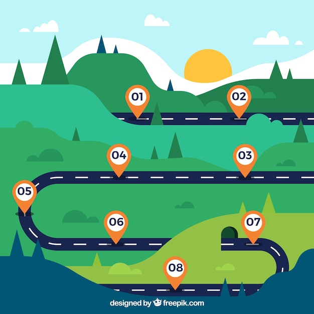 Vecteur concept de ligne d'infographie avec rue