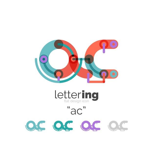 Vecteur concept de ligne logo lettre