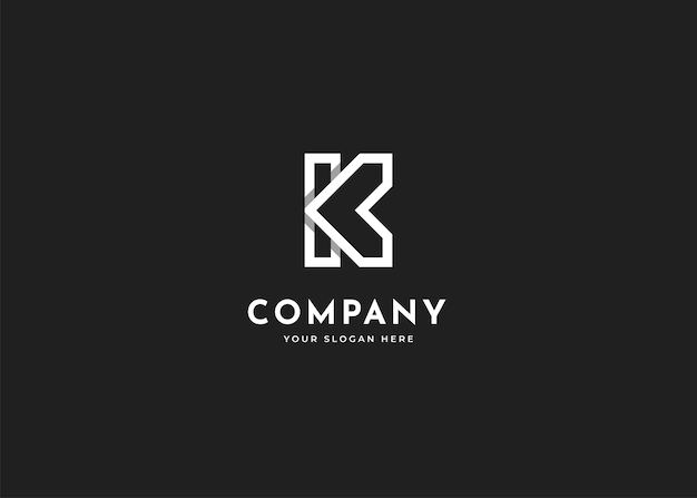 Concept De Ligne De Modèle De Conception De Logo Lettre K