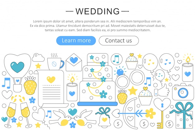 Concept De Ligne Plate De Mariage