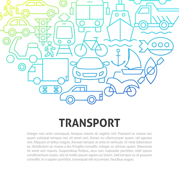 Concept De Ligne De Transport. Illustration Vectorielle De La Conception De Contour.