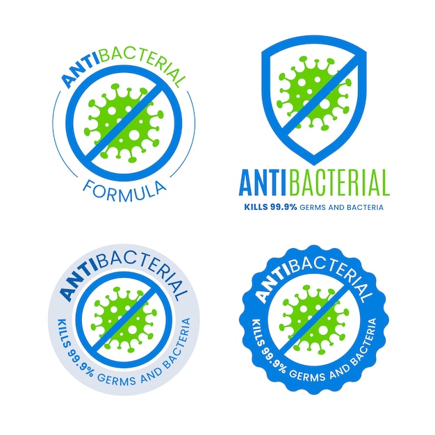 Vecteur concept de logo antibactérien