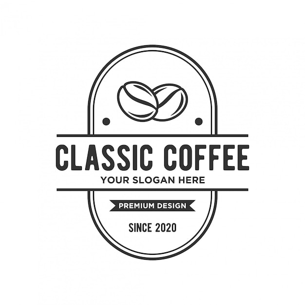 Concept De Logo Café Avec Insigne Ovale