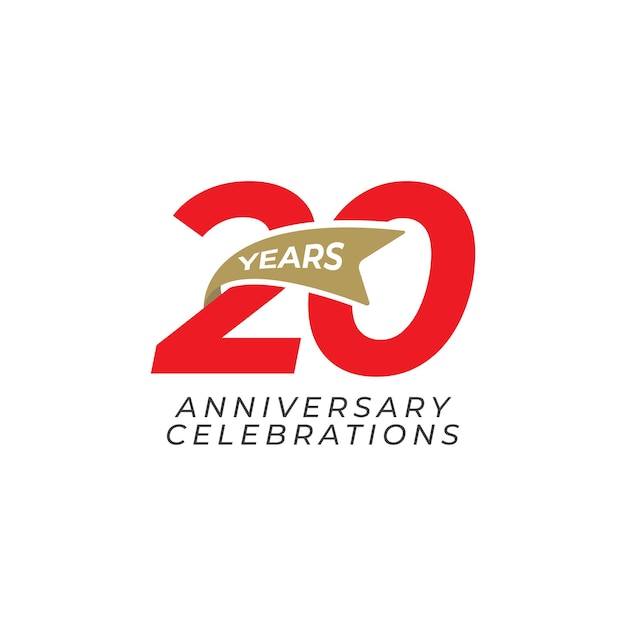 Concept De Logo De Célébrations D'anniversaire De 20 Ans