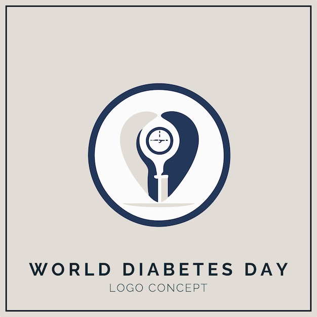 Concept de logo de la Journée mondiale du diabète pour l'image de marque et l'événement