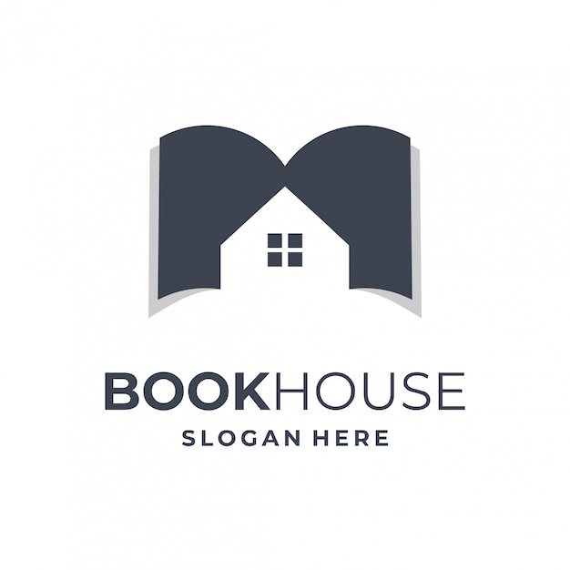 Concept De Logo Livre Et Maison.