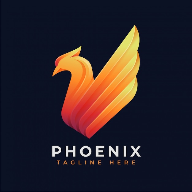 Vecteur concept de logo de luxe phoenix