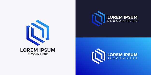 concept de logo monogramme hexagone