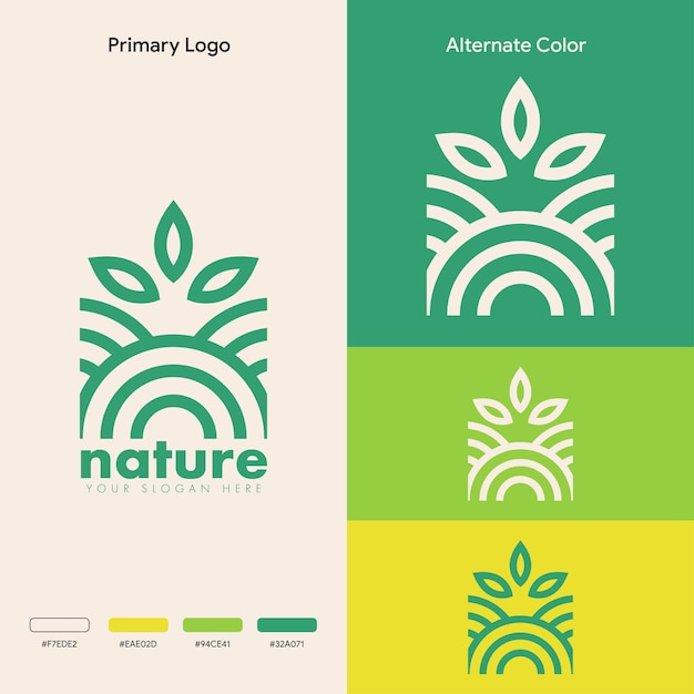 Concept De Logo Naturel Organique élégant