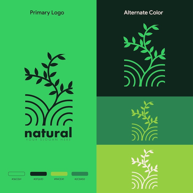 Concept De Logo Naturel Organique élégant