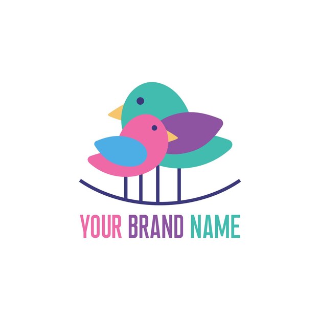 Vecteur concept de logo oiseau mignon coloré