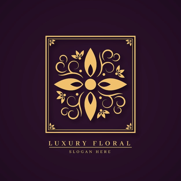 Concept de logo de parfum floral de luxe