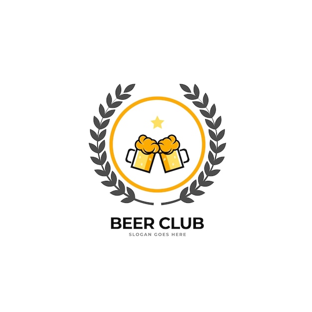 Concept De Logo Pub Et Bar Vintage Classique Avec Verre De Bière