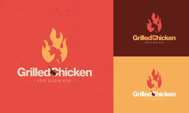 Concept De Logo De Restaurant De Poulet Grillé