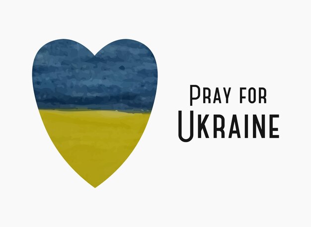Le concept de la lutte pour la paix en Ukraine Priez pour l'Ukraine Drapeau ukrainien