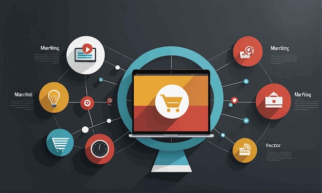 concept de magasinage en ligne e-commerce et marketing Internet illustration vectorielle de conception isométrique plate
