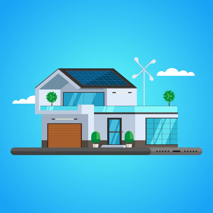 Vecteur concept de maison intelligente